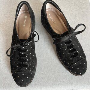 BeautiFeel Black Dot Jane Lace Up Shoes NWOB 8-8.5 Casual Comfort Oxfords